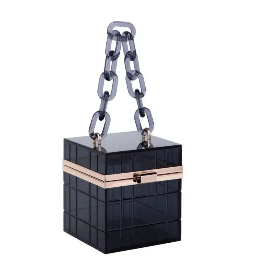 Elegant Black Chain Handle Women's Bag